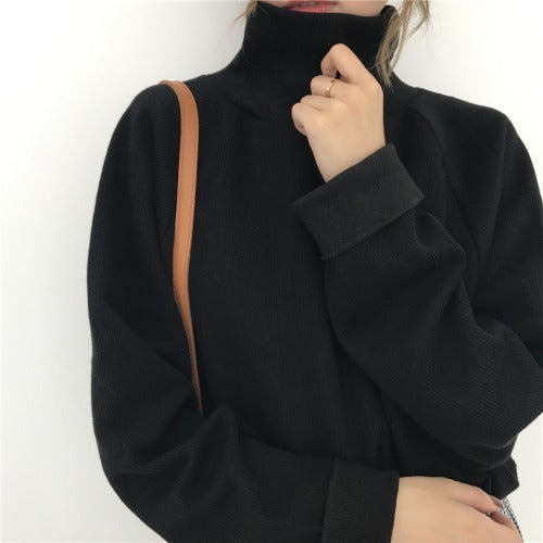 Pull Col Roulé Décontracté – Style Coréen et Élégance Sans Effort