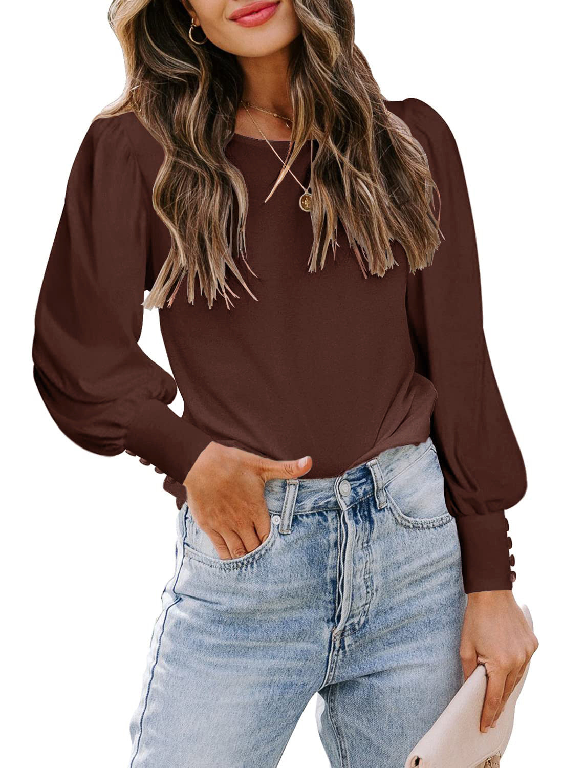 Women's Round Neck Loose Casual Shirt
