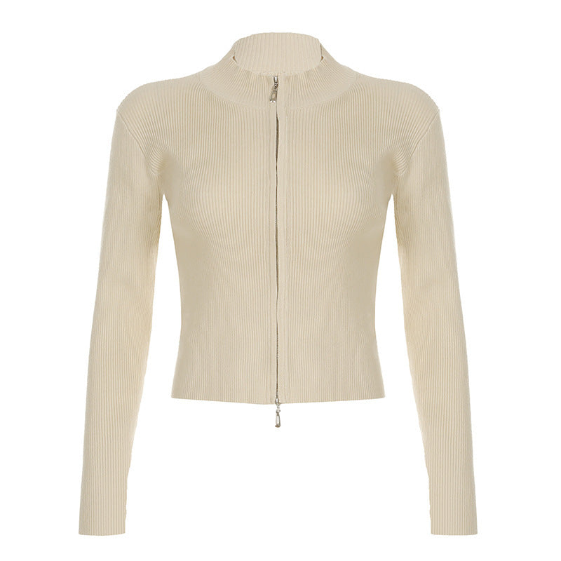 Pull Zippé Bicolore Style Américain