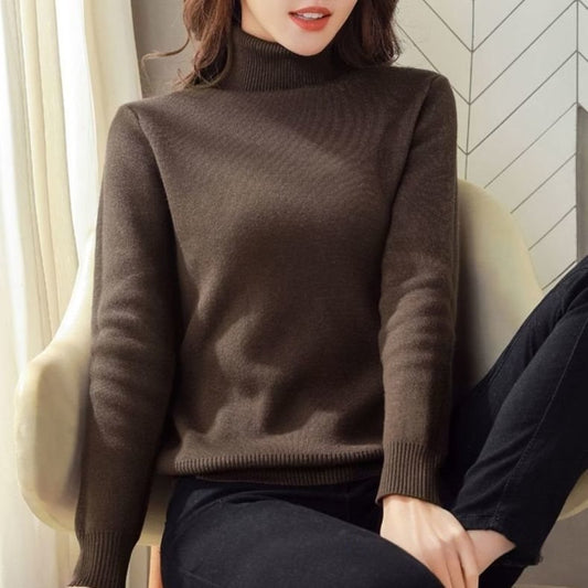 Fleece-lined Thick Turtleneck Sweater Women