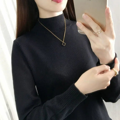 Fleece-lined Thick Turtleneck Sweater Women